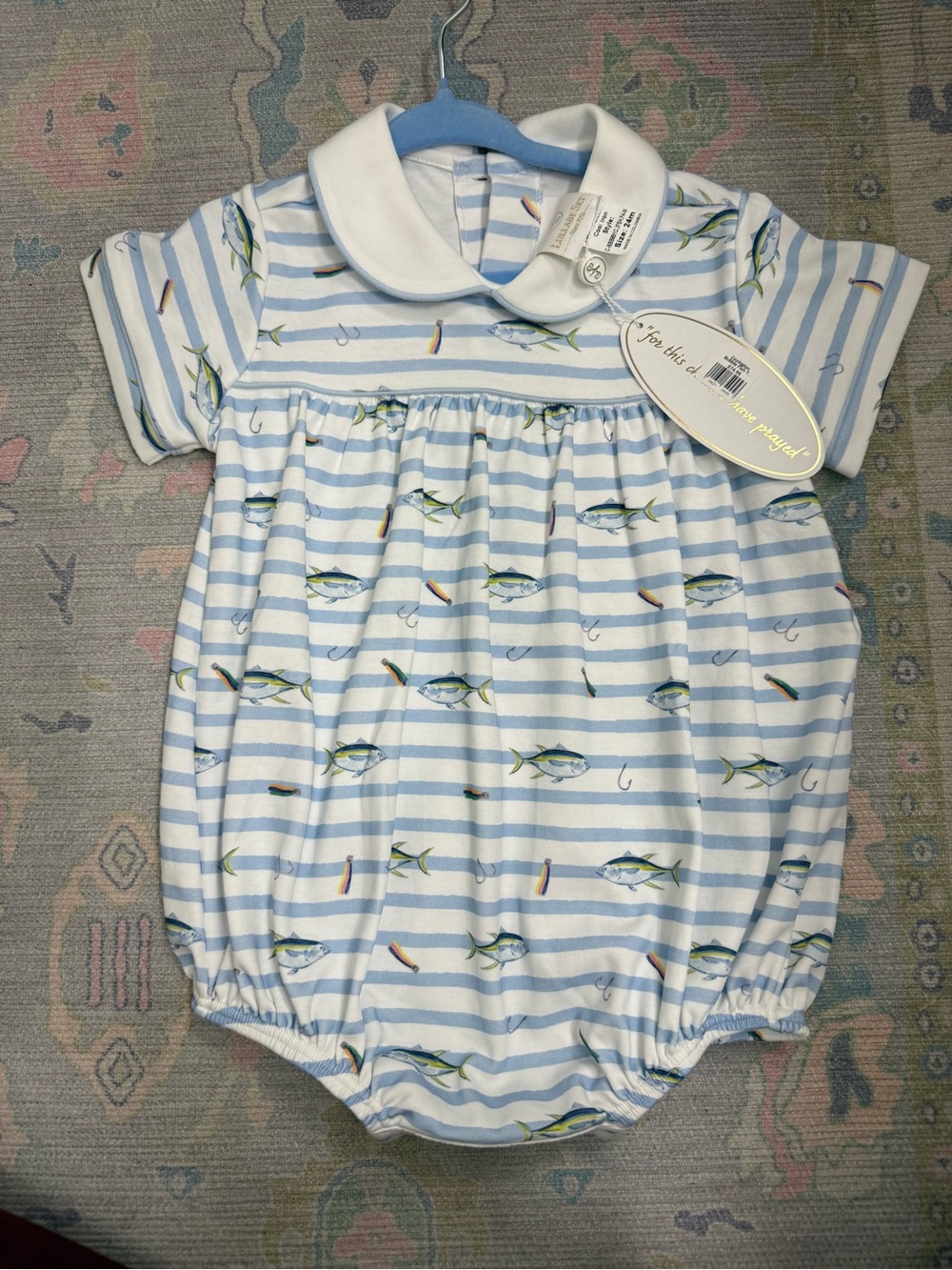 NWT Lullaby Set Fish-Print Baby One-Piece - Blue size 24m